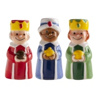 Figuras para roscón de Reyes Magos sonrientes de 3 a 3,5 cm - Dekora - 100 unidades