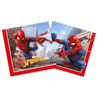 Servilletas de Spiderman en la ciudad de 16,5 x 16,5 cm - 20 unidades