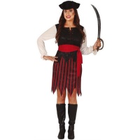 Disfraz de pirata falda cortada para mujer