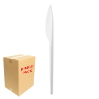 Cuchillos blancos de 17 cm de plástico reutilizable - 2000 unidades
