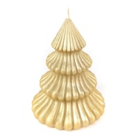 Vela de árbol de Navidad dorado de 18 cm