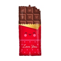 Globo silueta tableta de chocolate con mensaje de I Love You de 71 x 33 cm - Anagram