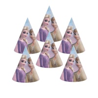 Sombreros de Frozen lila - 6 unidades