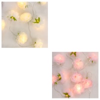 Guirnalda con luces led en forma de flores a pilas - 1,65 m