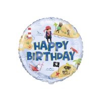 Globo Piratas de Happy Birthday de 46 cm - Unique