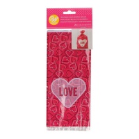 Bolsas de plástico rectangulares de Love con corazones - Wilton - 20 unidades