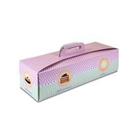 Caja para tarta rectangular decorada de 35,5 x 13 x 10 cm - Pastkolor