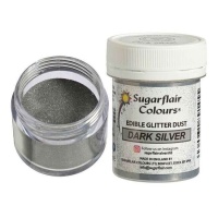 Purpurina comestible en polvo gris oscuro de 10 gr - Sugarflair