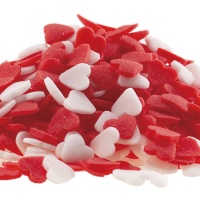 Sprinkes de corazones blancos y rojos de 100 gr - Dekora
