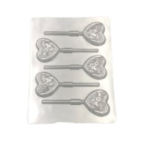 Molde de corazones Love para chocolate de 18,5 x 24,5 cm - Pastkolor - 5 cavidades
