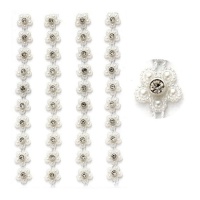 Pegatinas de cadena de perlas blancas flor de 14,5 cm - 4 unidades
