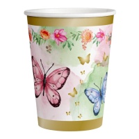 Vasos de Butterfly Shimmer de 250 ml - 8 unidades