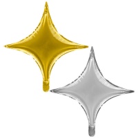 Globo de estrella de 4 puntas metalizada de 45 cm
