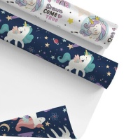 Papel de regalo de Unicornio colorido de 2,00 x 0,70 m - 1 unidad