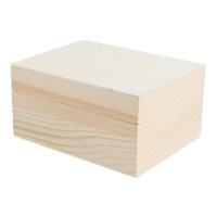 Caja madera de pino macizo rectangular de 14 x 9,5 x 7 cm