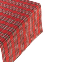 Camino de mesa de cuadros escoceses rojos de 1,50 x 0,50 m