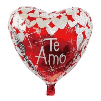 Globo de corazón de Te Amo con corazones de 45 cm
