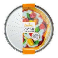 Bandeja para pizza de acero de 32 x 32 x 1,8 cm - Decora