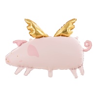 Globo de cerdo con alas de 72 x 46 cm - PartyDeco