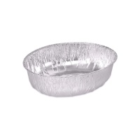 Envase de aluminio desechable ovalado de 27,3 x 22,6 x 7,6 cm
