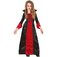 Disfraz de condesa vampiresa rojo para niña