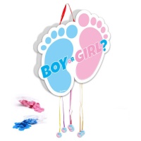 Piñata de pies Boy Or Girl con confeti
