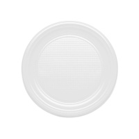 Platos de 25 cm redondos de plástico blanco - 5 unidades