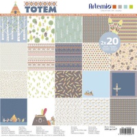 Kit de papeles scrapbooking de Totem - Artemio - 40 hojas