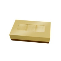 Caja para bombones dorada pequeña de 14,5 x 7,5 x 3,5 cm - Pastkolor