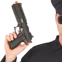 Pistola negra de policía con dientes de 28 cm
