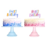 Vela de Happy Birthday de colores de 10 x 7,5 cm - PME - 1 unidad