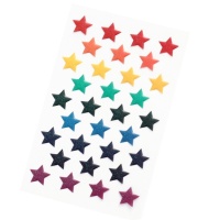 Pegatinas 3D de formas de estrellas de colores con brillo - 32 piezas