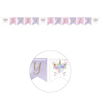 Banderín de baby shower de Unicornio encantado - 2,14 m