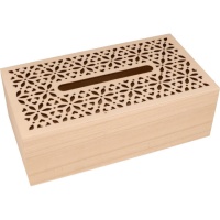 Caja de madera para pañuelos de flores de 25,5 x 14 x 8,5 cm