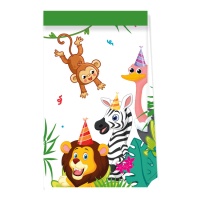 Bolsas de papel de Animales selva party - 4 unidades