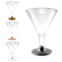 Copa de 180 ml de plástico con pie de color de cocktail - 3 unidades