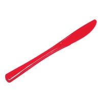 Cuchillos de 20 cm color rojo brillante premium - 12 unidades