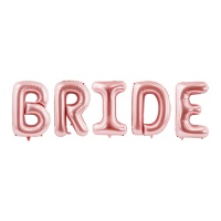 Globo letras Bride rosa dorado de 86 cm - PartyDeco
