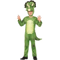 Disfraz de dinosaurio Triceratops verde infantil