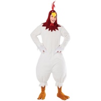 Disfraz de gallo con capucha para adulto