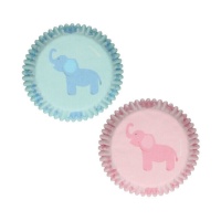 Cápsulas para cupcakes Baby con elefante - FunCakes - 48 unidades