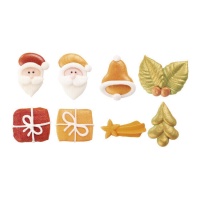 Figuras de azúcar de navidad perladas - Dekora - 48 unidades