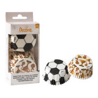 Cápsulas para cupcakes de balón de fútbol y trofeos - Decora - 36 unidades