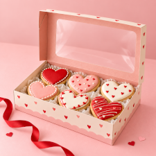 Cajas para galletas y cupcakes de San Valentín