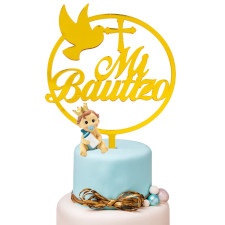 Toppers y figuras para tartas de bautizo