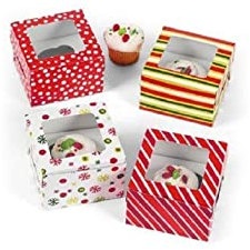 Cajas para cupcakes y galletas de Navidad