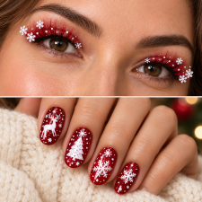 Uñas, pestañas y accesorios de Navidad