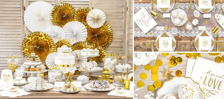  Decoración Gold para bodas - Básicos para la mesa 1