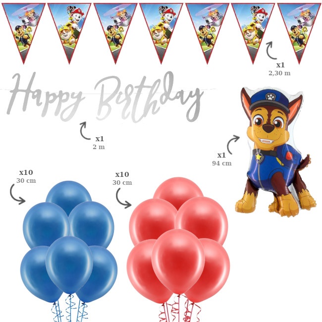 Globos de decoración de la Patrulla Canina para cumpleaños o fiesta