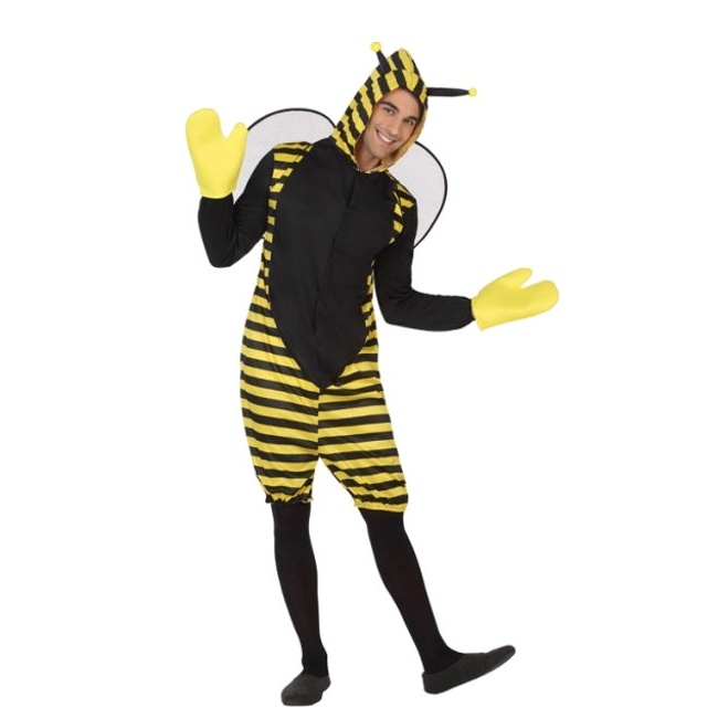Vista delantera del disfraz de abeja disponible también en talla XL